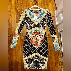 Top Shop Multi Color Floral Bodycon Dress